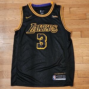 Nike Black and Gold Anthony Davis Lakers Basketball Jersey 3